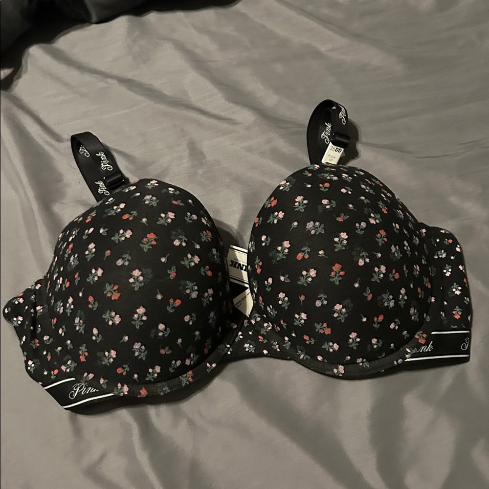 NWT Victoria’s Secret Pink Wear Everywhere Push-Up Floral Size 36DD - Picture 7 of 8